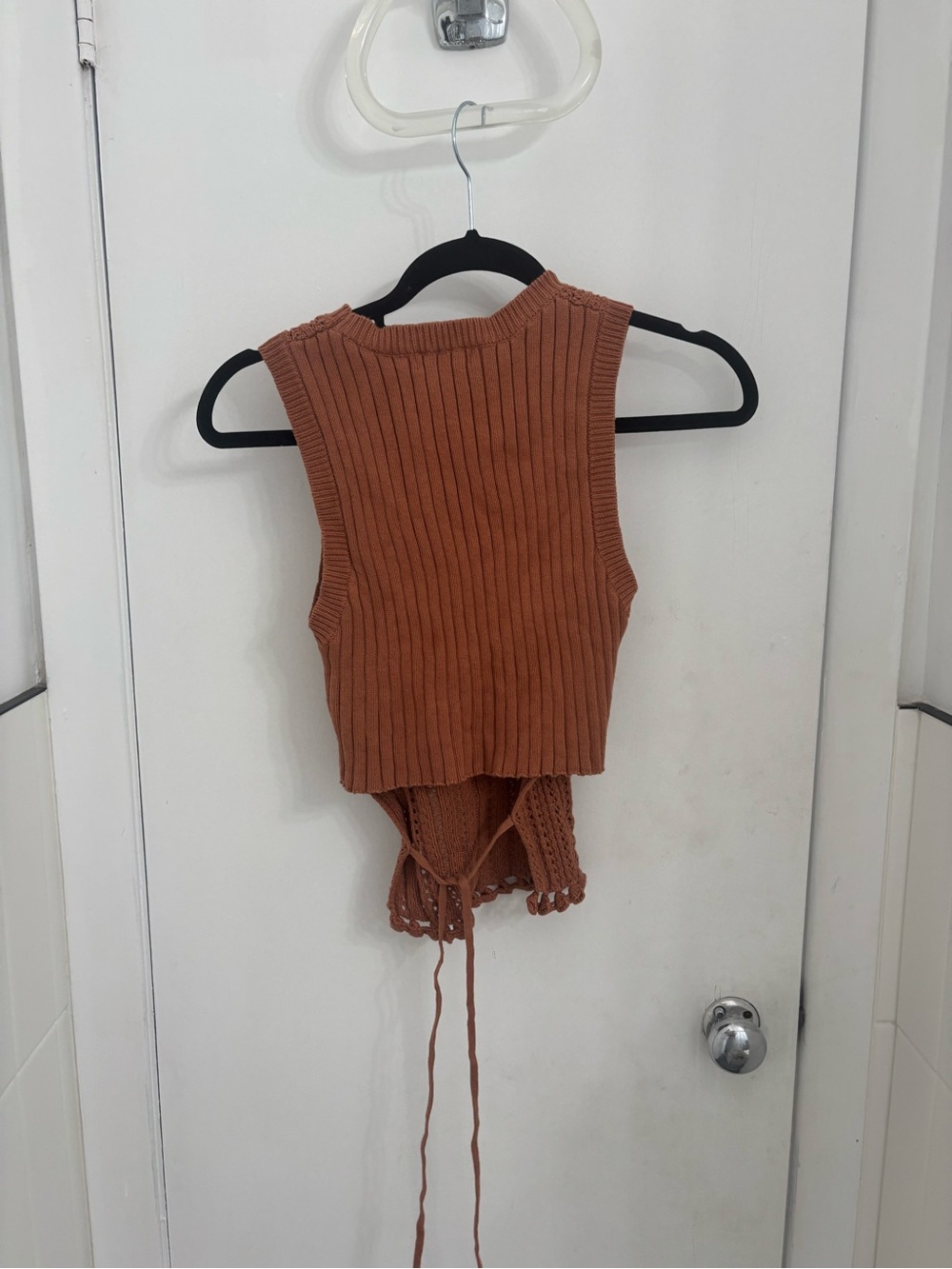 Heartloom Rust Brown Sleeveless Knit Drawstring Tank - Picture 2 of 2